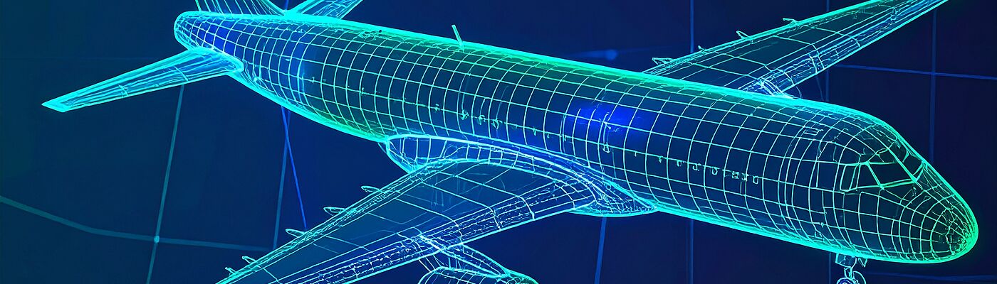 © KI generiert | AdobeFirefly schematische Zeichnung eines Flugzeugs