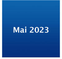 Icon mit weißer Schrift "Mai 2023" auf blauem Grund