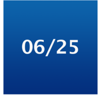 Schriftzug 06/25 auf blauem Hintergrund