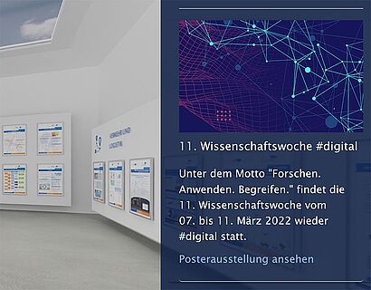 Bild der Posterausstellung inklusive Infos zur Wissenschaftswoche