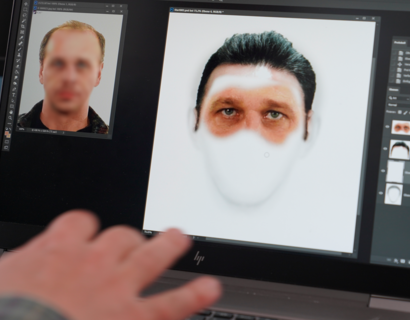 Phantombilderstellung Bild Roscher Jemand arbeitet an einem Laptop